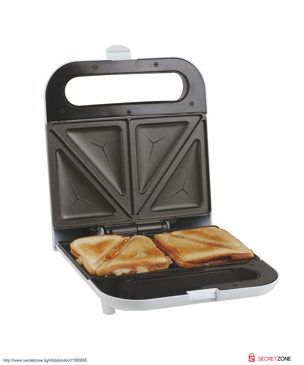 Двоен тостер за сандвичи в бяло от DomoClip | Secretzone.bg