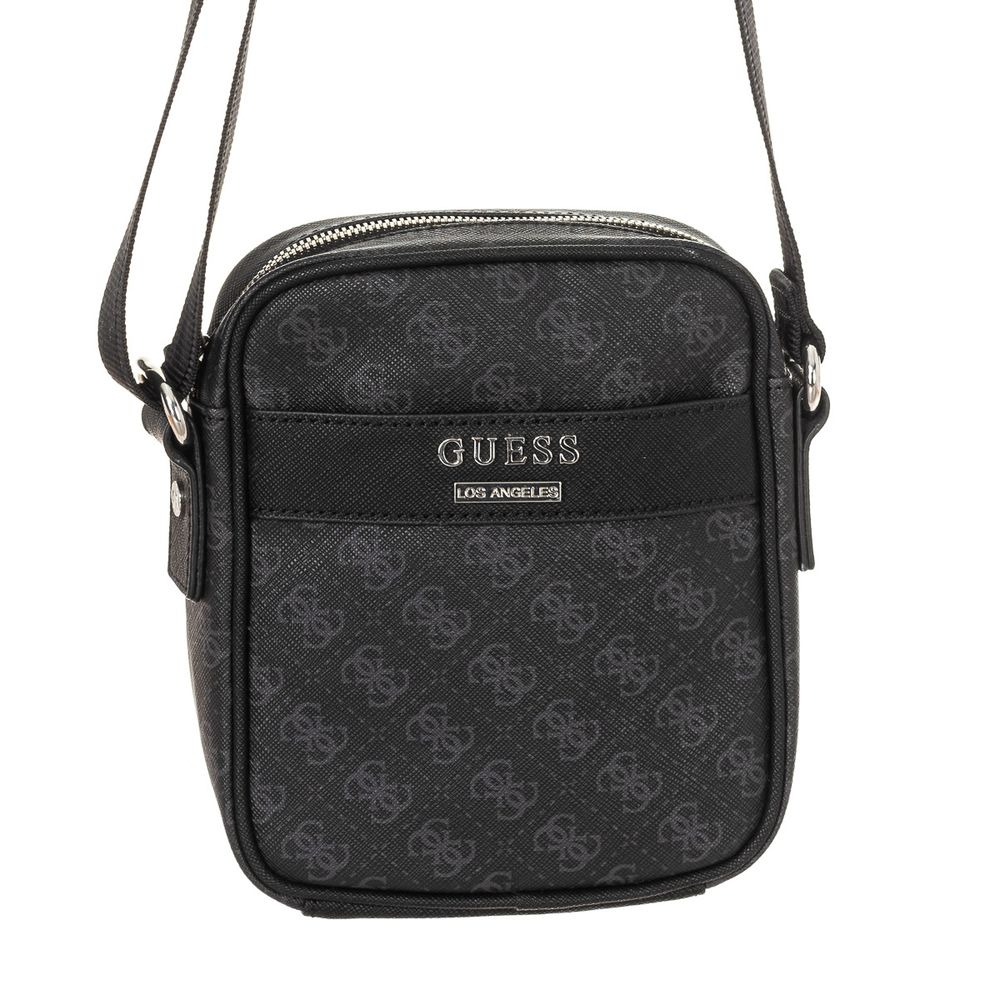 Мъжка чанта с лого от Guess в черно | Secretzone.bg