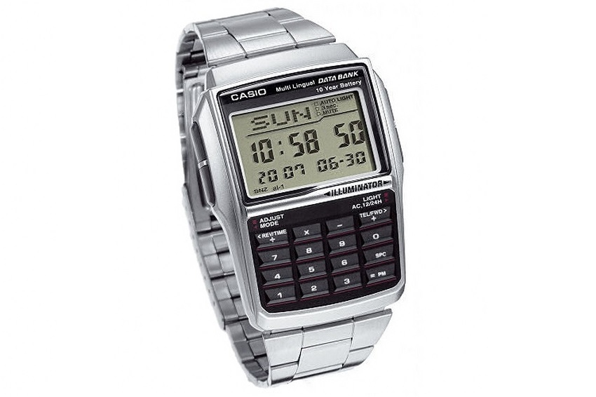 Сребрист мъжки часовник - гривна с калкулатор от Casio | Secretzone.bg