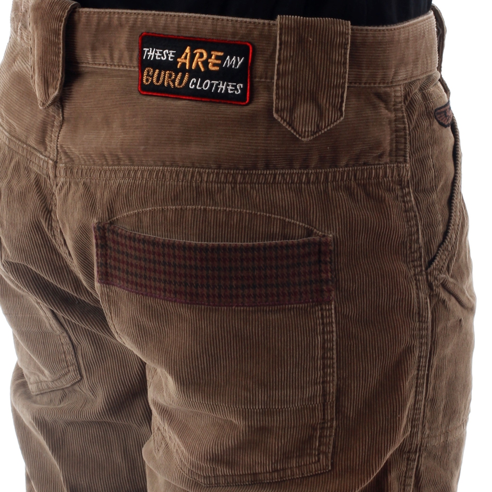 Мъжки панталони рипсено кадифе в кафяво от GURU | Secretzone.bg