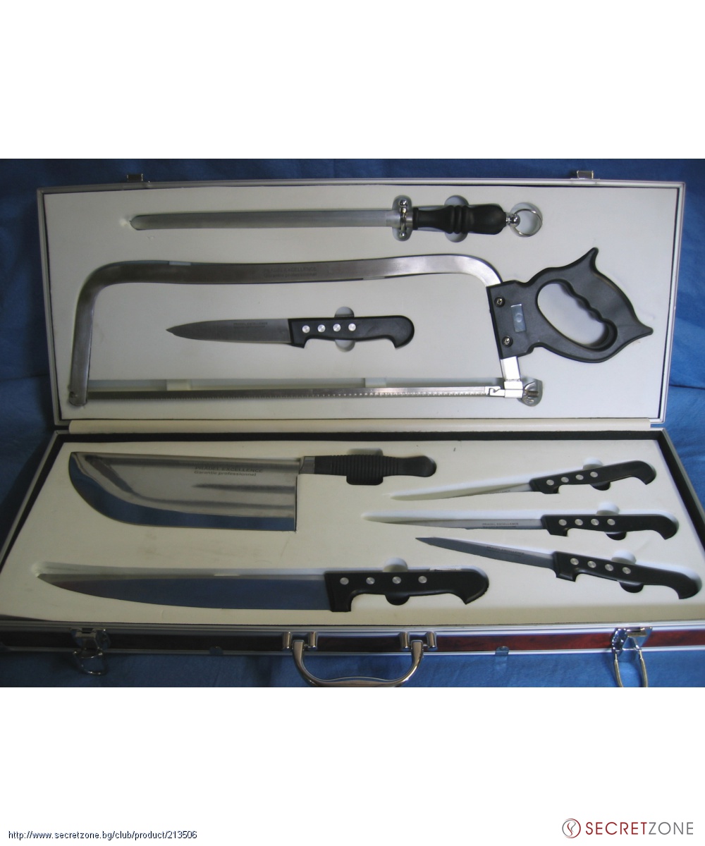 Комплект касапски ножове в метален куфар от Pradel Excellence |  Secretzone.bg
