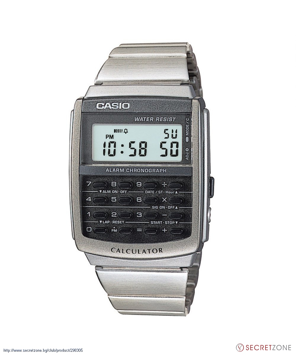 Дигитален часовник с калкулатор в сребрист цвят от Casio | Secretzone.bg