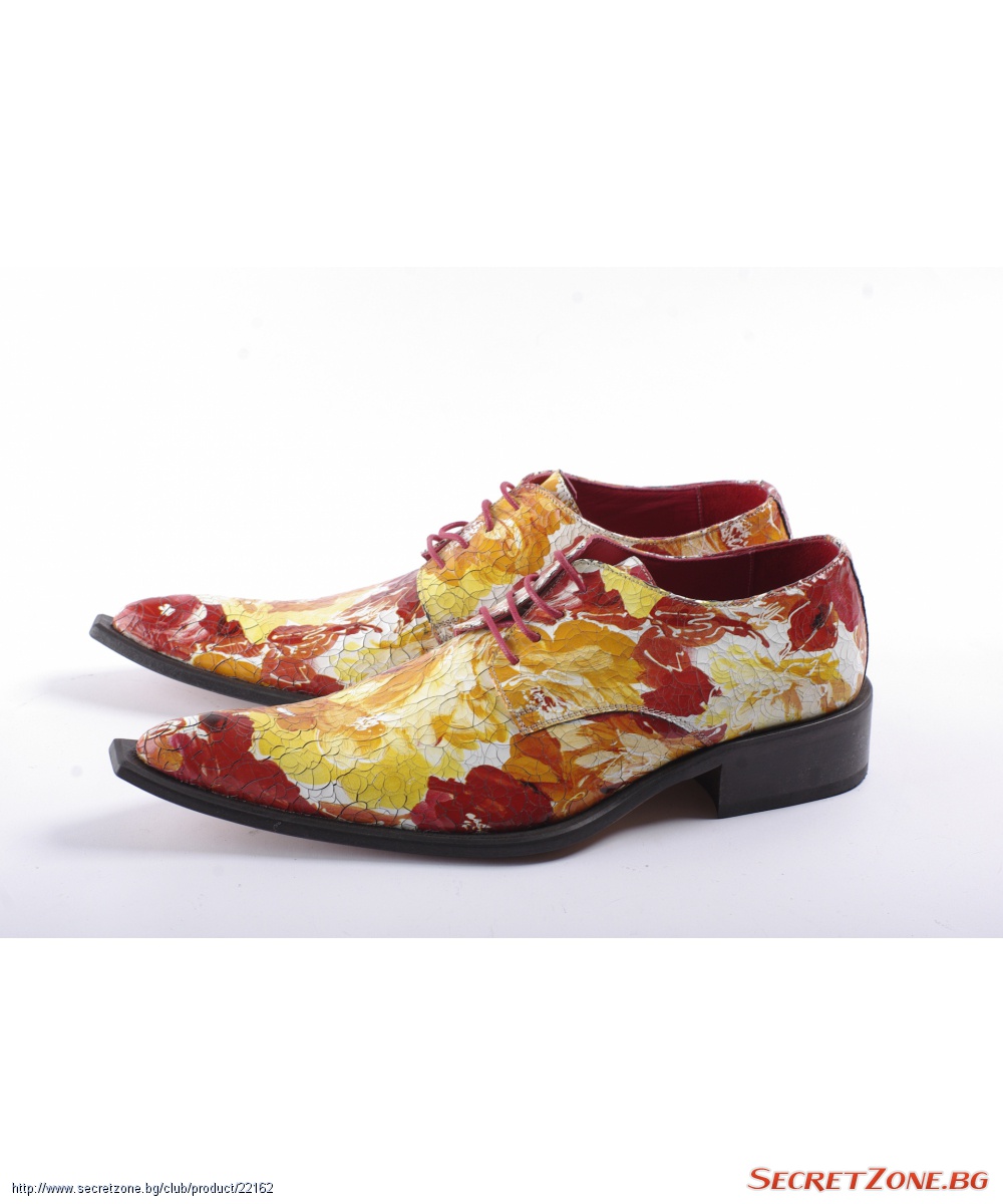 Екстравагантни мъжки обувки с абстрактен цветен принт от Exist |  Secretzone.bg