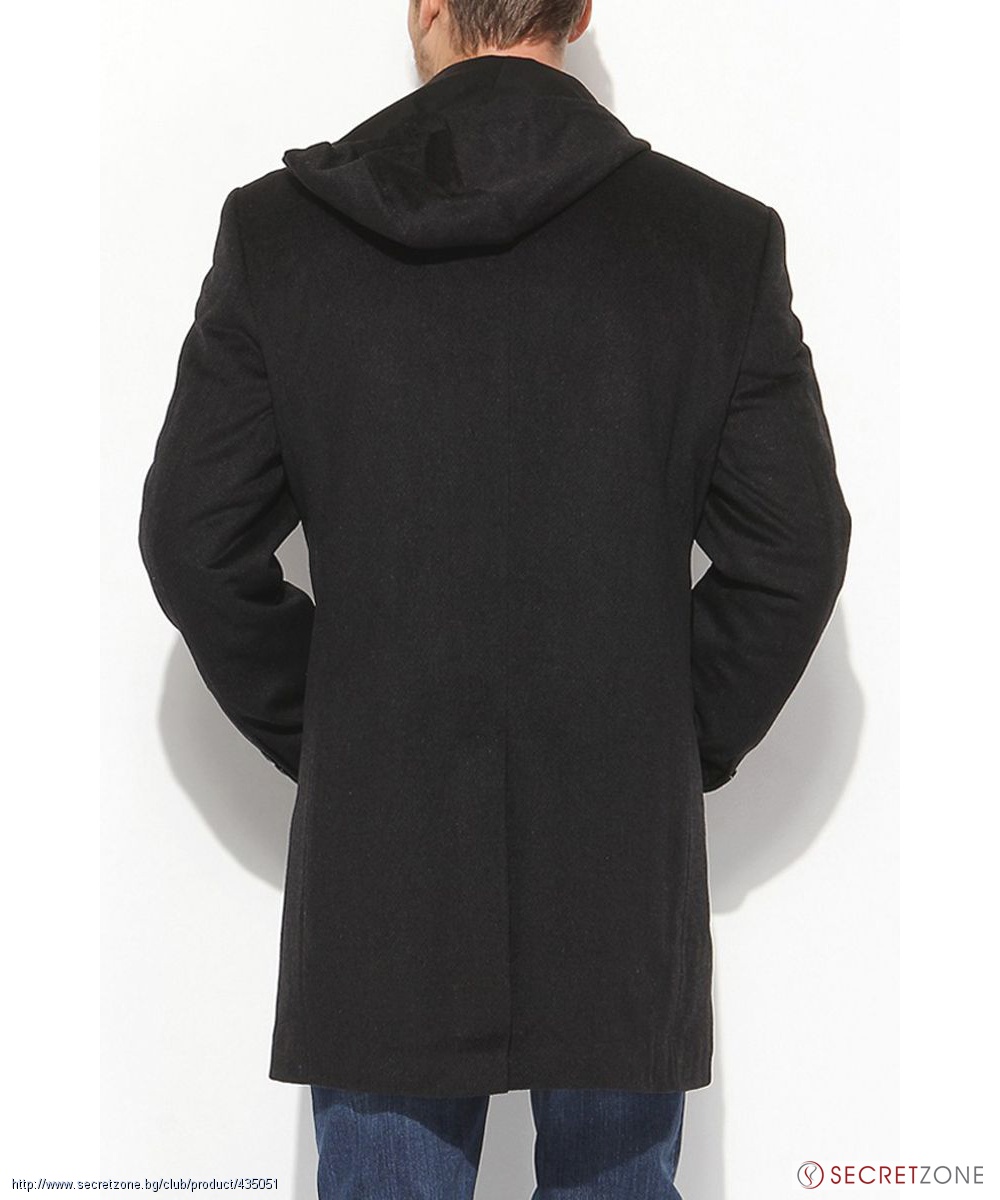 Мъжко палто с качулка в цвят антрацит от Dewberry | Secretzone.bg