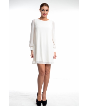 Красива бяла рокля със свободна кройка | Secretzone.bg