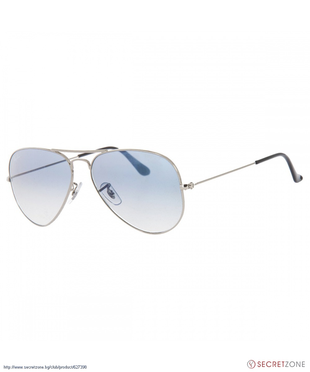 Сребристи слънчеви очила Ray-Ban със сини стъкла | Secretzone.bg