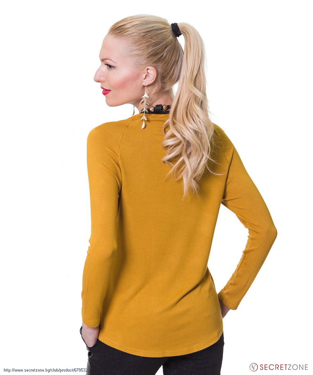 Блуза от плетиво в цвят горчица от Nelita Fashion | Secretzone.bg