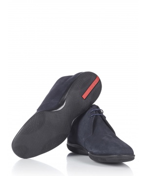 Велурени мъжки обувки с връзки от Prada в тъмно синьо | Secretzone.bg