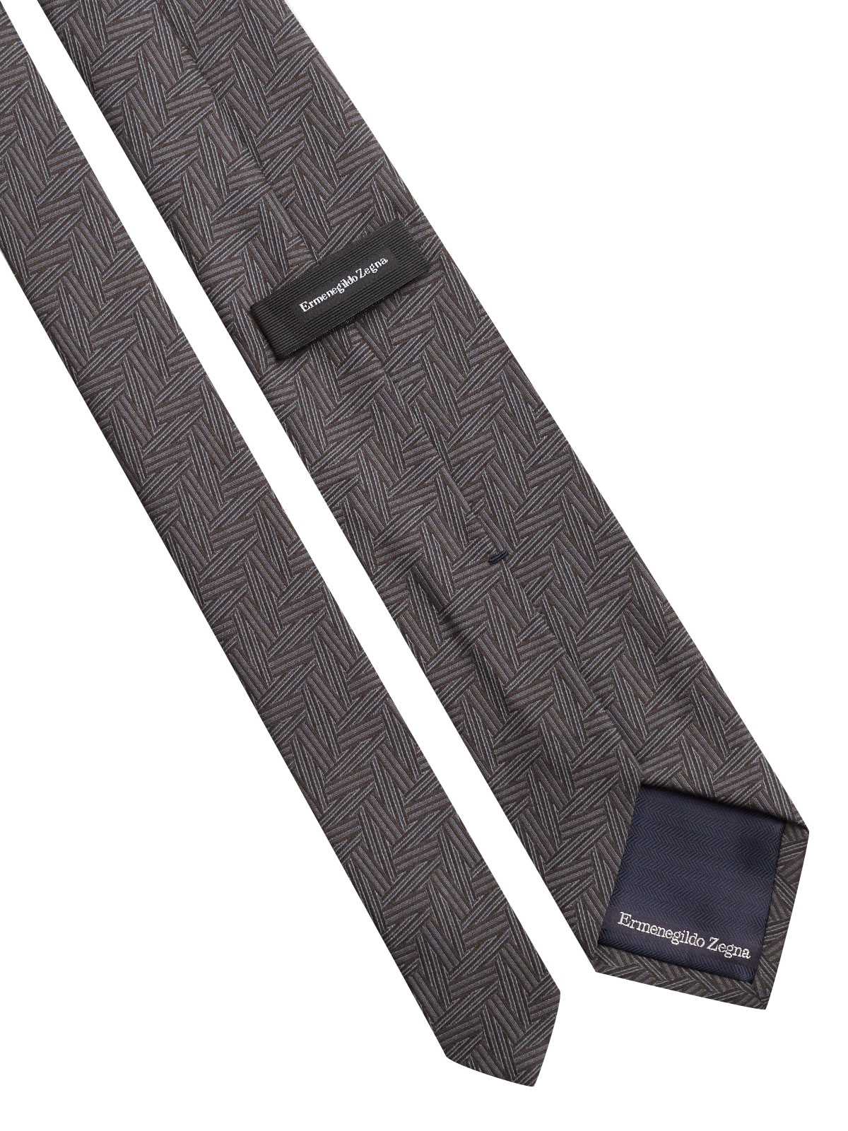 Копринена вратовръзка от Zegna в черно и сиво | Secretzone.bg